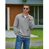 image:imageCOOFANDY Mens Quarter Zip Pullover Long Sleeve Sweatshirt Kangaroo PocketLight Grey