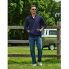 image:imageCOOFANDY Mens Quarter Zip Pullover Long Sleeve Sweatshirt Kangaroo PocketNavy Blue
