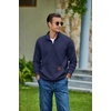 image:imageCOOFANDY Mens Quarter Zip Pullover Long Sleeve Sweatshirt Kangaroo PocketNavy Blue