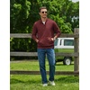 image:imageCOOFANDY Mens Quarter Zip Pullover Long Sleeve Sweatshirt Kangaroo PocketRed
