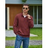 image:imageCOOFANDY Mens Quarter Zip Pullover Long Sleeve Sweatshirt Kangaroo PocketRed