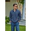 image:imageCOOFANDY Mens Quarter Zip Pullover Long Sleeve Sweatshirt Kangaroo PocketSlate Blue