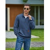 image:imageCOOFANDY Mens Quarter Zip Pullover Long Sleeve Sweatshirt Kangaroo PocketSlate Blue