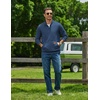 image:imageCOOFANDY Mens Quarter Zip Pullover Long Sleeve Sweatshirt Kangaroo PocketSlate Blue