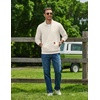 image:imageCOOFANDY Mens Quarter Zip Pullover Long Sleeve Sweatshirt Kangaroo PocketWhite