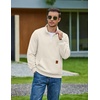 image:imageCOOFANDY Mens Quarter Zip Pullover Long Sleeve Sweatshirt Kangaroo PocketWhite