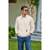 image:imageCOOFANDY Mens Quarter Zip Pullover Long Sleeve Sweatshirt Kangaroo PocketWhite
