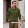 image:imageCOOFANDY Mens Quarter Zip Pullover Mock Neck Casual Fleece SweatshirtArmy Green