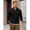 image:imageCOOFANDY Mens Quarter Zip Pullover Mock Neck Casual Fleece SweatshirtBlack