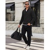 image:imageCOOFANDY Mens Quarter Zip Pullover Mock Neck Casual Fleece SweatshirtBlack