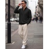 image:imageCOOFANDY Mens Quarter Zip Pullover Mock Neck Casual Fleece SweatshirtBlack