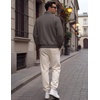 image:imageCOOFANDY Mens Quarter Zip Pullover Mock Neck Casual Fleece SweatshirtDark Grey