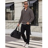 image:imageCOOFANDY Mens Quarter Zip Pullover Mock Neck Casual Fleece SweatshirtDark Grey