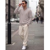 image:imageCOOFANDY Mens Quarter Zip Pullover Mock Neck Casual Fleece SweatshirtLight Grey