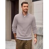 image:imageCOOFANDY Mens Quarter Zip Pullover Mock Neck Casual Fleece SweatshirtLight Grey