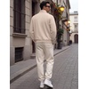 image:imageCOOFANDY Mens Quarter Zip Pullover Mock Neck Casual Fleece SweatshirtLight Khaki