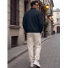 image:imageCOOFANDY Mens Quarter Zip Pullover Mock Neck Casual Fleece SweatshirtNavy Blue