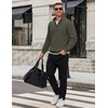 image:imageCOOFANDY Mens Quarter Zip Pullover Mock Neck Casual Fleece SweatshirtOlive Green