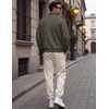 image:imageCOOFANDY Mens Quarter Zip Pullover Mock Neck Casual Fleece SweatshirtOlive Green