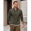 image:imageCOOFANDY Mens Quarter Zip Pullover Mock Neck Casual Fleece SweatshirtOlive Green