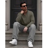 image:imageCOOFANDY Mens Quarter Zip Pullover Mock Neck Casual Fleece SweatshirtOlive Green