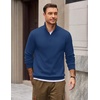 image:imageCOOFANDY Mens Quarter Zip Pullover Mock Neck Casual Fleece SweatshirtSky Blue