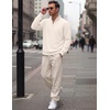 image:imageCOOFANDY Mens Quarter Zip Pullover Mock Neck Casual Fleece SweatshirtWhite