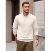 image:imageCOOFANDY Mens Quarter Zip Pullover Mock Neck Casual Fleece SweatshirtWhite