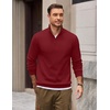 image:imageCOOFANDY Mens Quarter Zip Pullover Mock Neck Casual Fleece SweatshirtWine Red