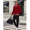 image:imageCOOFANDY Mens Quarter Zip Pullover Mock Neck Casual Fleece SweatshirtWine Red