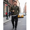 image:imageCOOFANDY Mens Quarter Zip Pullover Sweatshirts 14 Zip Long Sleeve SweaterArmy Green
