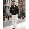 image:imageCOOFANDY Mens Quarter Zip Pullover Sweatshirts 14 Zip Long Sleeve SweaterBlack