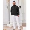 image:imageCOOFANDY Mens Quarter Zip Pullover Sweatshirts 14 Zip Long Sleeve SweaterBlack