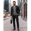 image:imageCOOFANDY Mens Quarter Zip Pullover Sweatshirts 14 Zip Long Sleeve SweaterDark Grey