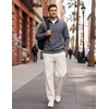 image:imageCOOFANDY Mens Quarter Zip Pullover Sweatshirts 14 Zip Long Sleeve SweaterDark Grey
