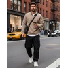 image:imageCOOFANDY Mens Quarter Zip Pullover Sweatshirts 14 Zip Long Sleeve SweaterDark Khaki