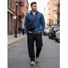 image:imageCOOFANDY Mens Quarter Zip Pullover Sweatshirts 14 Zip Long Sleeve SweaterDenim Blue