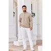 image:imageCOOFANDY Mens Quarter Zip Pullover Sweatshirts 14 Zip Long Sleeve SweaterLight Khaki