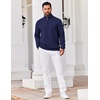 image:imageCOOFANDY Mens Quarter Zip Pullover Sweatshirts 14 Zip Long Sleeve SweaterNavy Blue