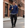 image:imageCOOFANDY Mens Quarter Zip Pullover Sweatshirts 14 Zip Long Sleeve SweaterNavy Blue