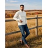 image:imageCOOFANDY Mens Quarter Zip Pullover Sweatshirts 14 Zip Long Sleeve SweaterWhite