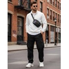 image:imageCOOFANDY Mens Quarter Zip Pullover Sweatshirts 14 Zip Long Sleeve SweaterWhite