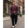 image:imageCOOFANDY Mens Quarter Zip Pullover Sweatshirts 14 Zip Long Sleeve SweaterWine Red