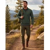 image:imageCOOFANDY Mens Quarter Zip Up Sweaters Slim Fit Lightweight Mock PulloverArmy Green