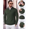 image:imageCOOFANDY Mens Quarter Zip Up Sweaters Slim Fit Lightweight Mock PulloverArmy Green
