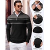 image:imageCOOFANDY Mens Quarter Zip Up Sweaters Slim Fit Lightweight Mock PulloverBlack  Dark Heather Grey