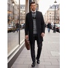 image:imageCOOFANDY Mens Quarter Zip Up Sweaters Slim Fit Lightweight Mock PulloverBlack  Heather Grey
