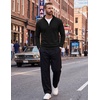 image:imageCOOFANDY Mens Quarter Zip Up Sweaters Slim Fit Lightweight Mock PulloverBlack