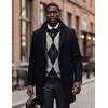 image:imageCOOFANDY Mens Quarter Zip Up Sweaters Slim Fit Lightweight Mock PulloverBlack Argyle