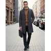 image:imageCOOFANDY Mens Quarter Zip Up Sweaters Slim Fit Lightweight Mock PulloverBrown